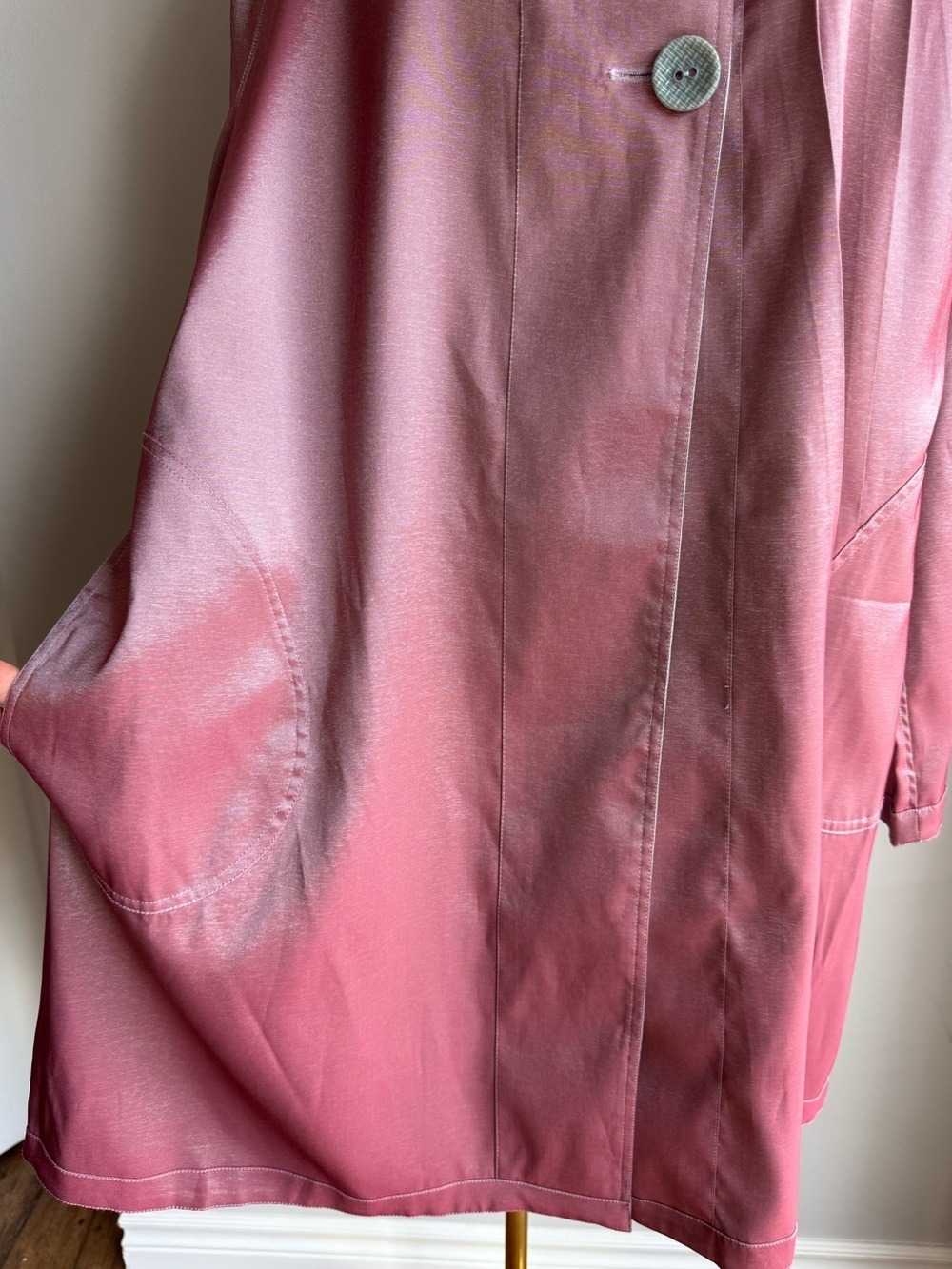 Lindi Reversible Swing Coat Sz L Dusty Rose / Icy Blue Artsy Jacket Relaxed Fit - Picture 5 of 16